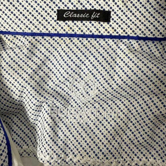 RARE:  Bugatchi 3X Long Sleeve Button Up Shirt Blue White Venice Scene - Picture 2 of 11